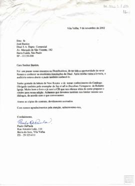 CARTA A JOSÉ BANTIM