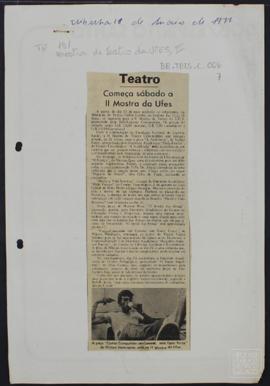 TEATRO - COMEÇA SÁBADO A II MOSTRA DA UFES