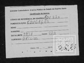 Ofícios Recebidos pelo Diretor Geral do Departamento de Educação, Secretário da Educação e Saúde ...