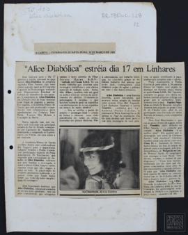 "ALICE DIABÓLICA " ESTRÉIA DIA 17 EM LINHARES