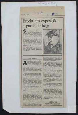 BRECHT EM EXPOSIÇÃO, A PARTIR DE HOJE