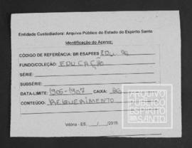 Requerimentos recebidos pelo Diretor das Escolas Normais. Diretor da Instrução Pública