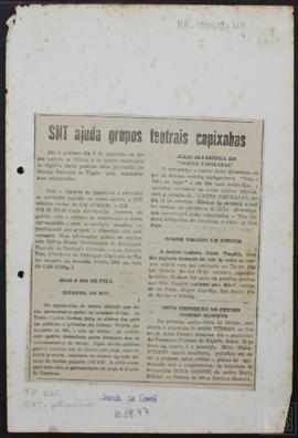 SNT AJUDA GRUPOS TEATRAIS CAPIXABAS / HOJE É DIA DE PEÇA INFANTIL NO TCG / JULIO ALVARENGA EM &qu...