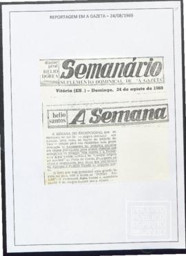 Recorte de Jornal com o título:  "A Semana do Excepcional"