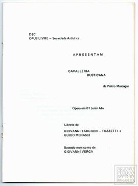 "CAVALLERIA RUSTICANA",