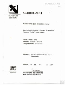 CERTIFICADO "5ª HABILIDADE TRADUÇÃO E ENSINO"