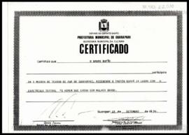 CERTIFICADO I MOSTRA DE TEATRO DE RUA DE GUARAPARI