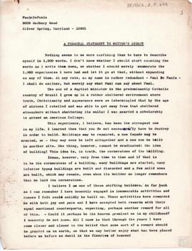 "A PERSONAL STATEMENT TO WRITER'S DIGEST"