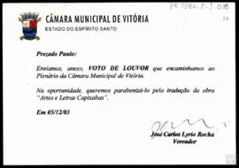 CARTÃO VOTO DE LOUVOR