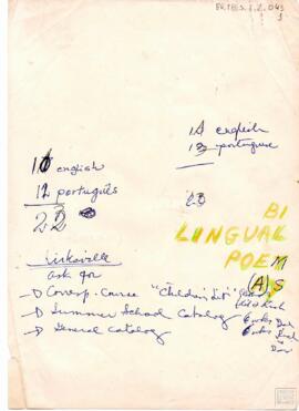 COLETÂNEA "POEMAS BILINGUES"