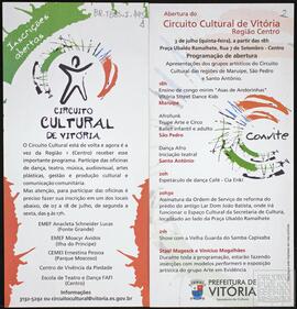 FOLDER CIRCUITO CULTURAL DE VITÓRIA - REGIÃO CENTRO