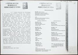 FOLDER PROGRAMA "1º FESTIVAL NACIONAL DE MONÓLOGOS PRÊMIO CIDADE DE VITÓRIA"