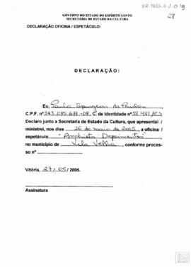 DECLARAÇÃO SECRETARIA ESTADUAL DE CULTURA
