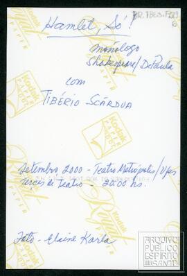 "HAMLET, SÓ" - VERSO