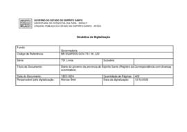Diário do Governo da Província do Espírito Santo (Registro da Correspondência com diversas autoridades)