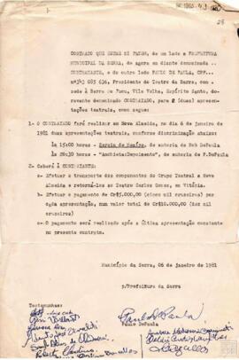 CONTRATO "ANCHIETA: DEPOIMENTO" E "A SEREIA DE MEAÍPE"