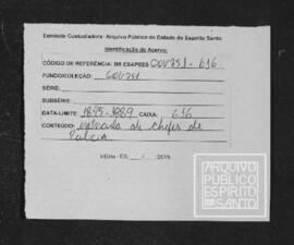 Matrícula de Chefes de polícia [da Província do Estado do Espírito Santo].