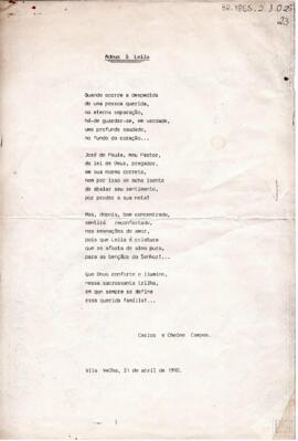 POESIA "ADEUS À LEILA"