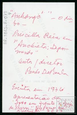 "ANCHIETA DEPOIMENTO" - VERSO
