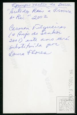 COLETÂNEA "AUTO DOS REIS À PROCURA DO REI" - VERSO