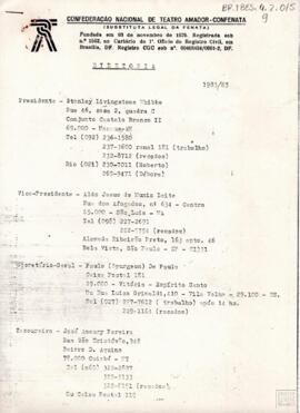 DIRETORIA CONFENATA 1983/1985