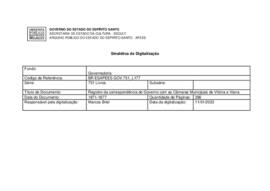 Registro da Correspondência do Governo com a Câmara Municipal de Vitória e Viana