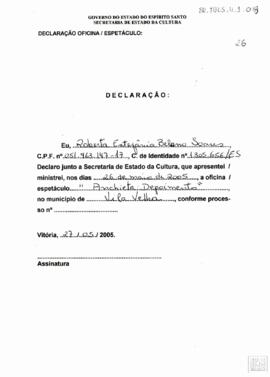 DECLARAÇÃO SECRETARIA ESTADUAL DE CULTURA