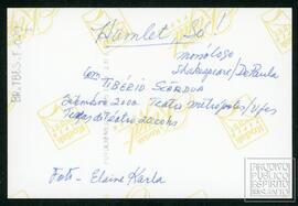 "HAMLET, SÓ" - VERSO