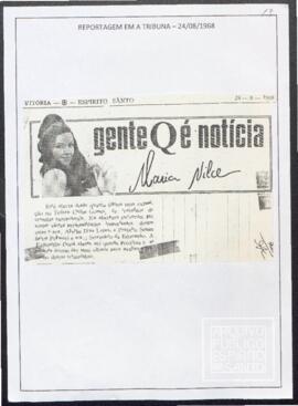 Recorte de Jornal com o Título: "Abertura da exposição de trabalhos de crianças excepcionais - Teatro Carlos Gomes"