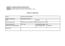 Registro de atas das sessões da Câmara Municipal de Nova Almeida